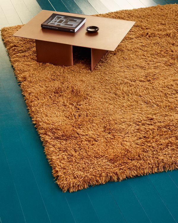 Ein dekorativer Teppich liegt auf dem Boden und verleiht dem Raum eine gemütliche Atmosphäre.